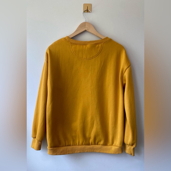 Medium Buff Bunny Mustard‎ Yellow Skull Floral Graphic Crewneck Sweatshirt - Picture 4 of 4